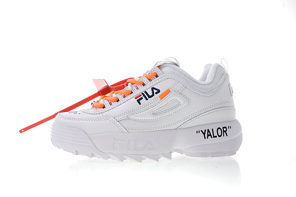 OFF WHITE X FILA Ray Sawtooth Disruptor 2 Men Women White